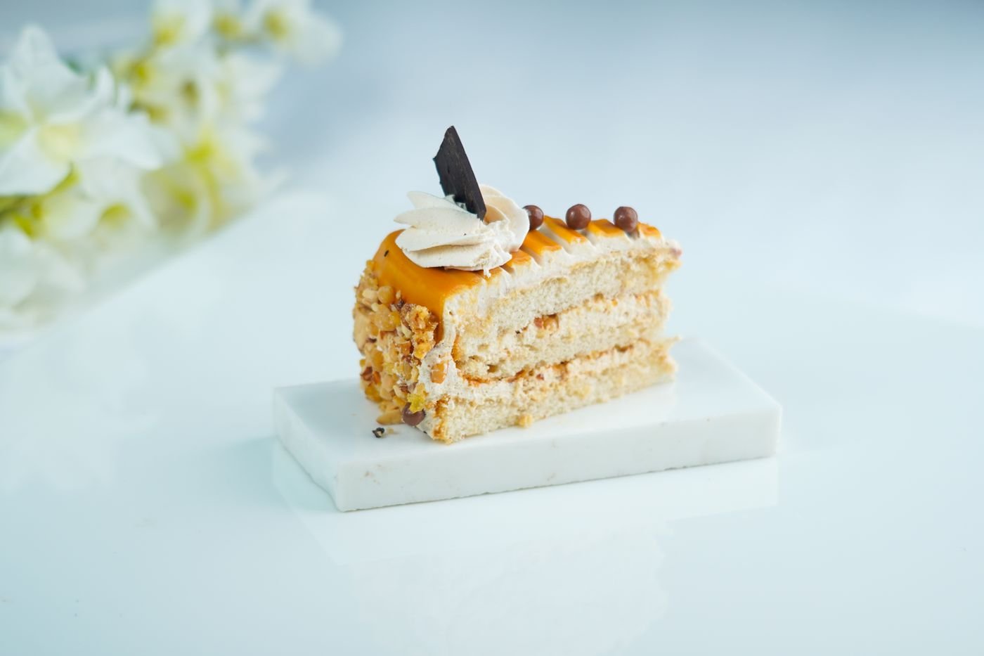 Caramel Hazelnut Crunch Layer Cake
