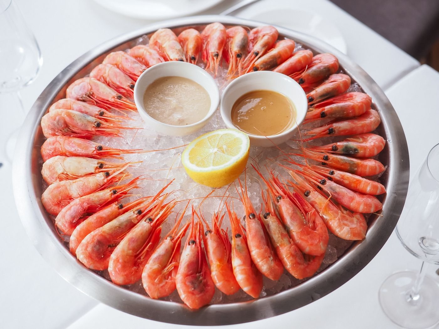Chilled Poached Shrimp Platter with Two Dipping Sauces