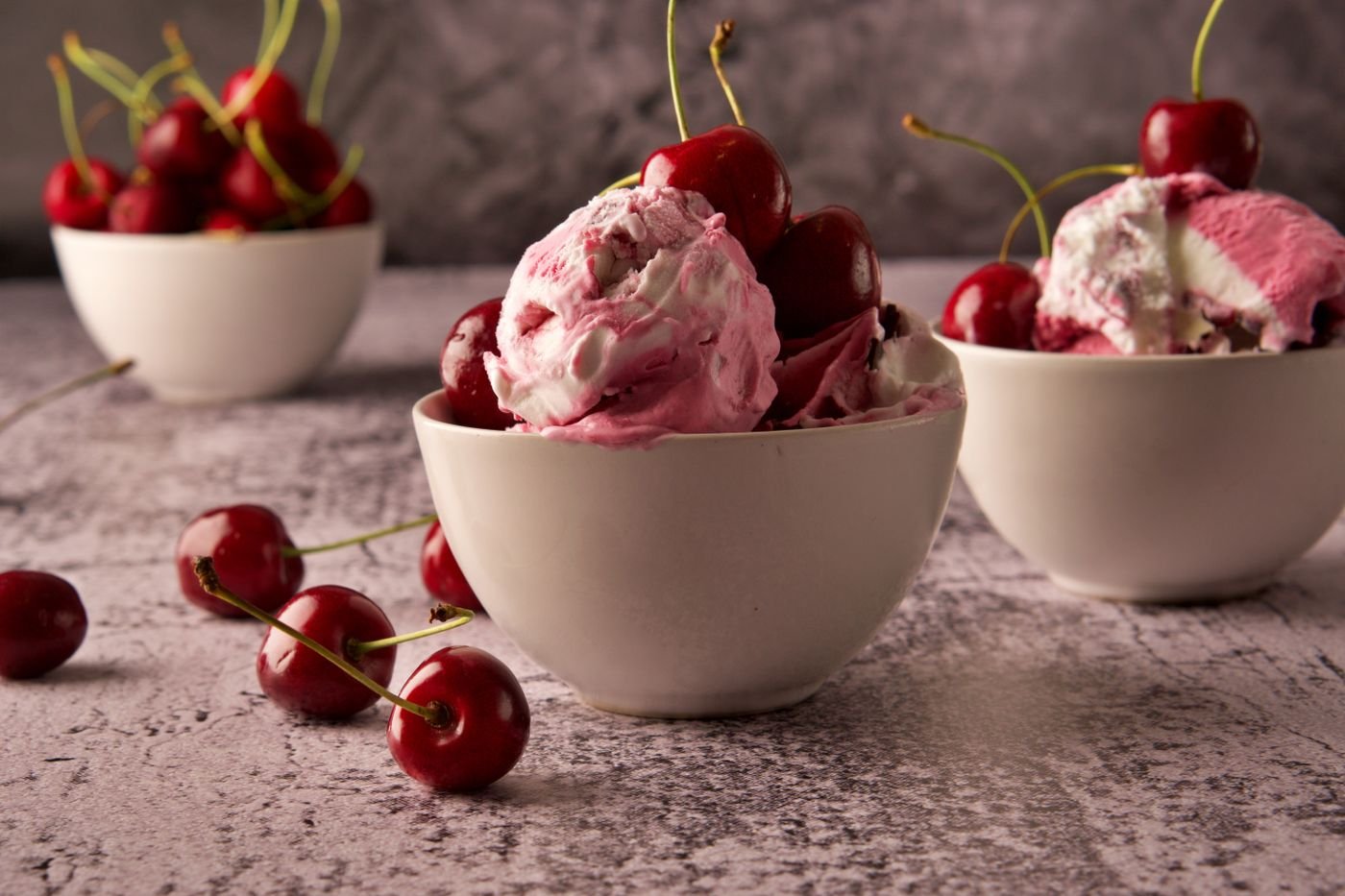 No-Churn Cherry Ripple Ice Cream