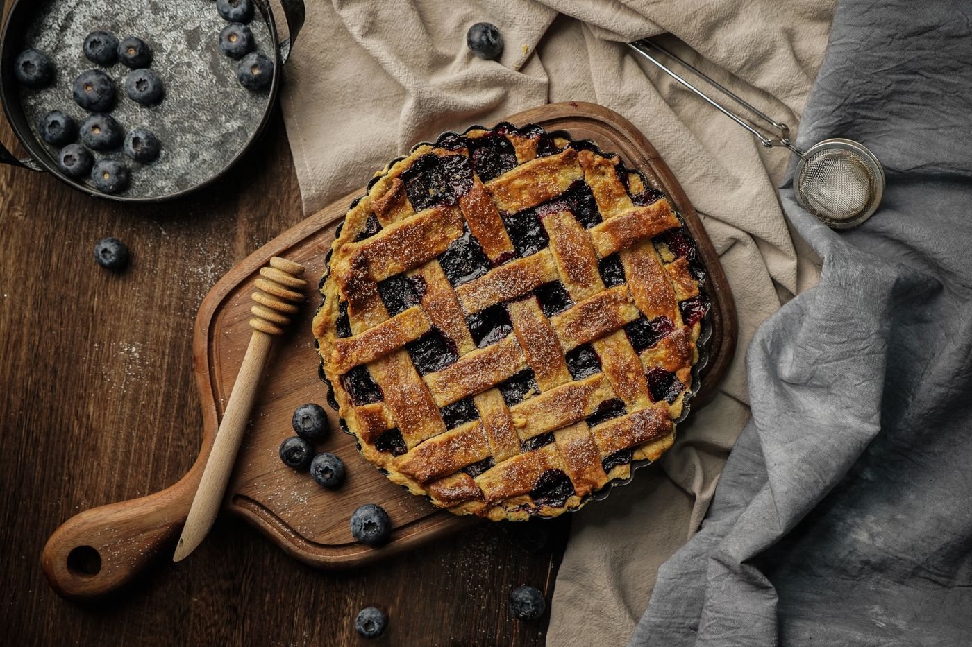 Lattice-Top Blueberry Pie