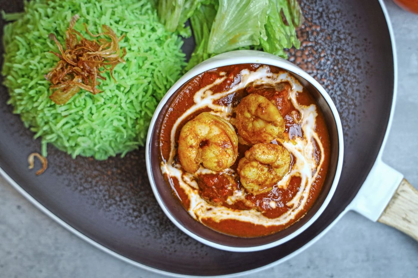 Red Prawn Curry with Pandan Rice