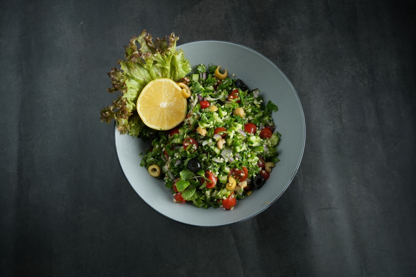 Parsley Tabbouleh with Olives and Lemon