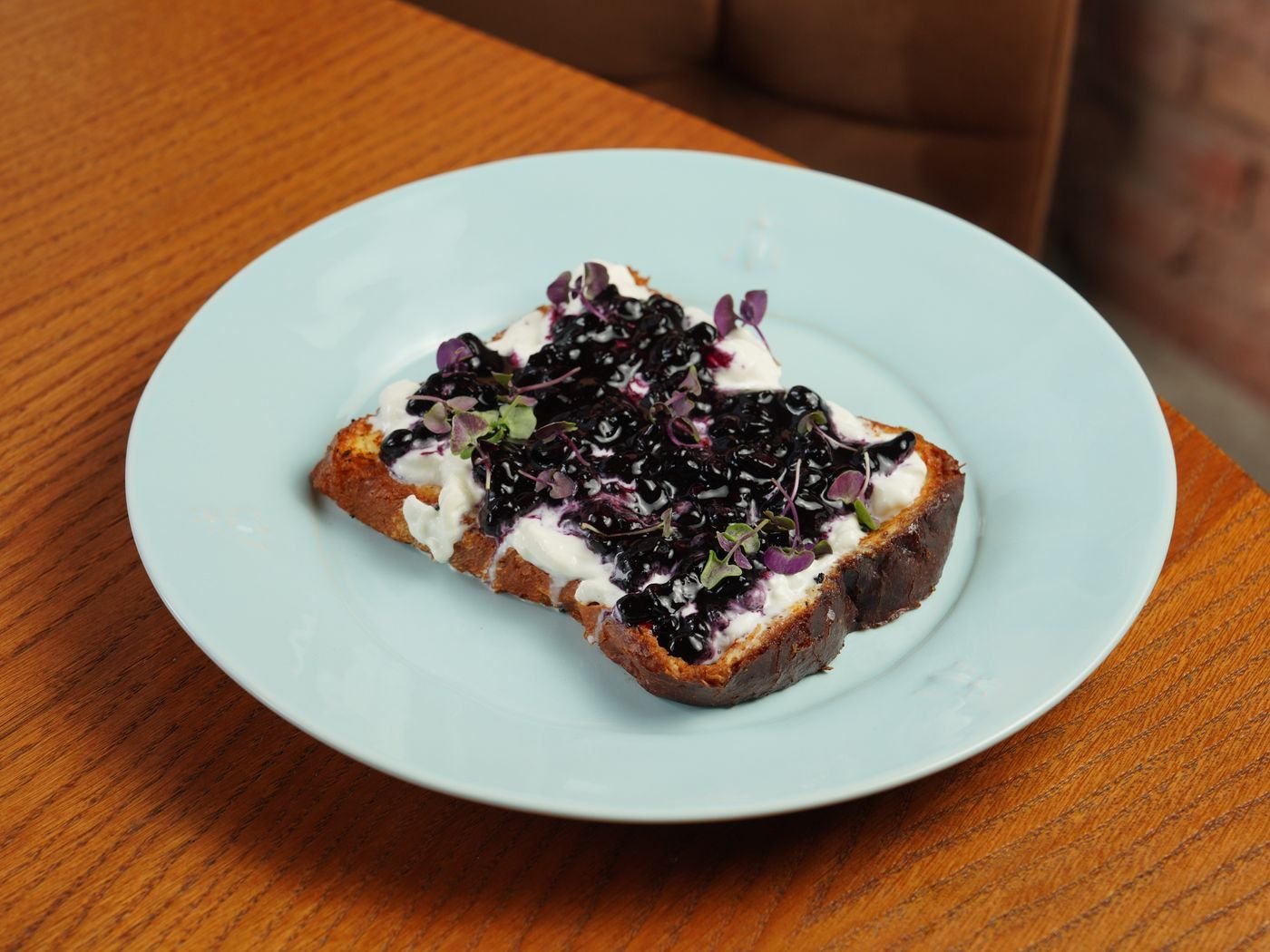 Whipped Ricotta Toast with Warm Blueberry Compote