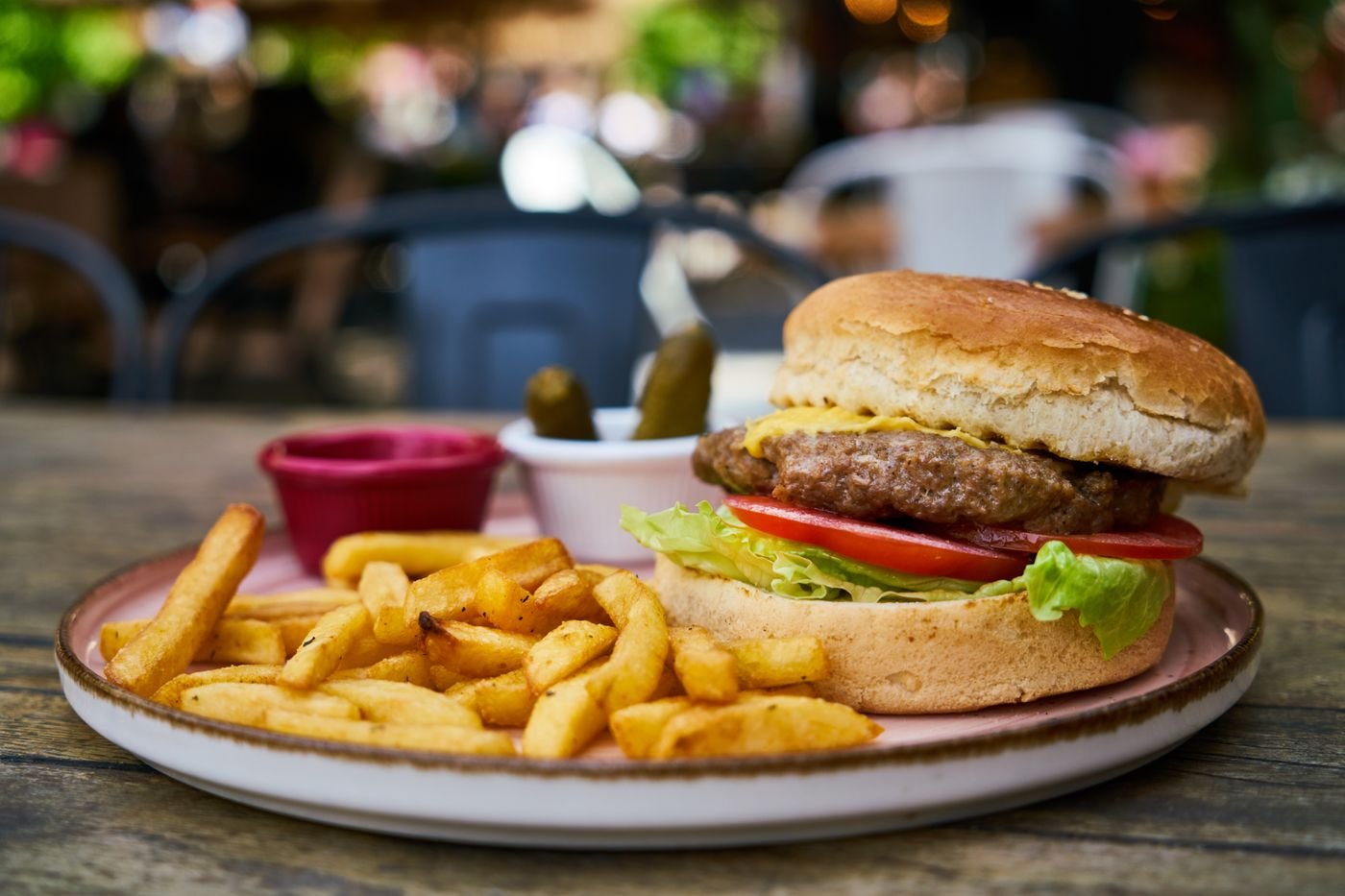 Backyard Cheeseburger with Thick-Cut Fries