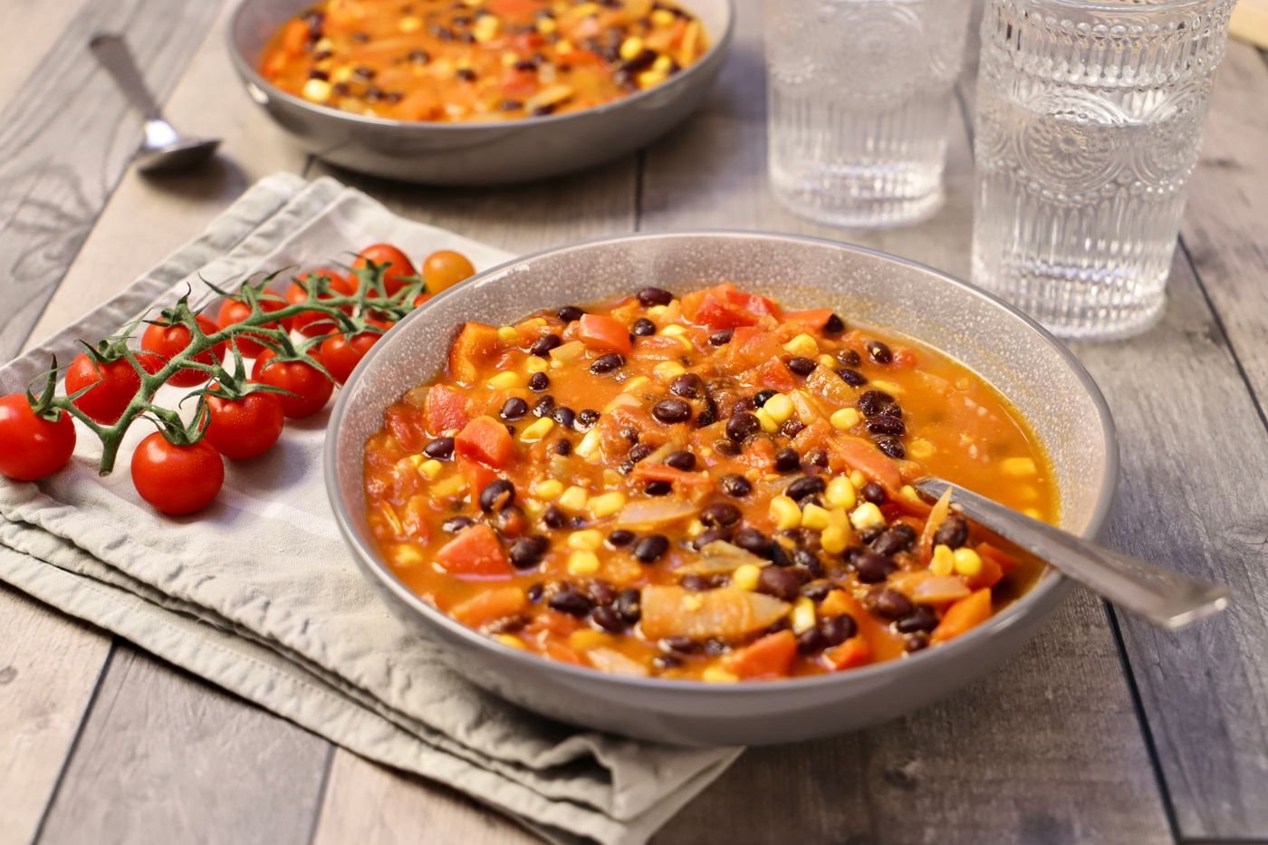 Black Bean, Corn and Red Pepper Chili