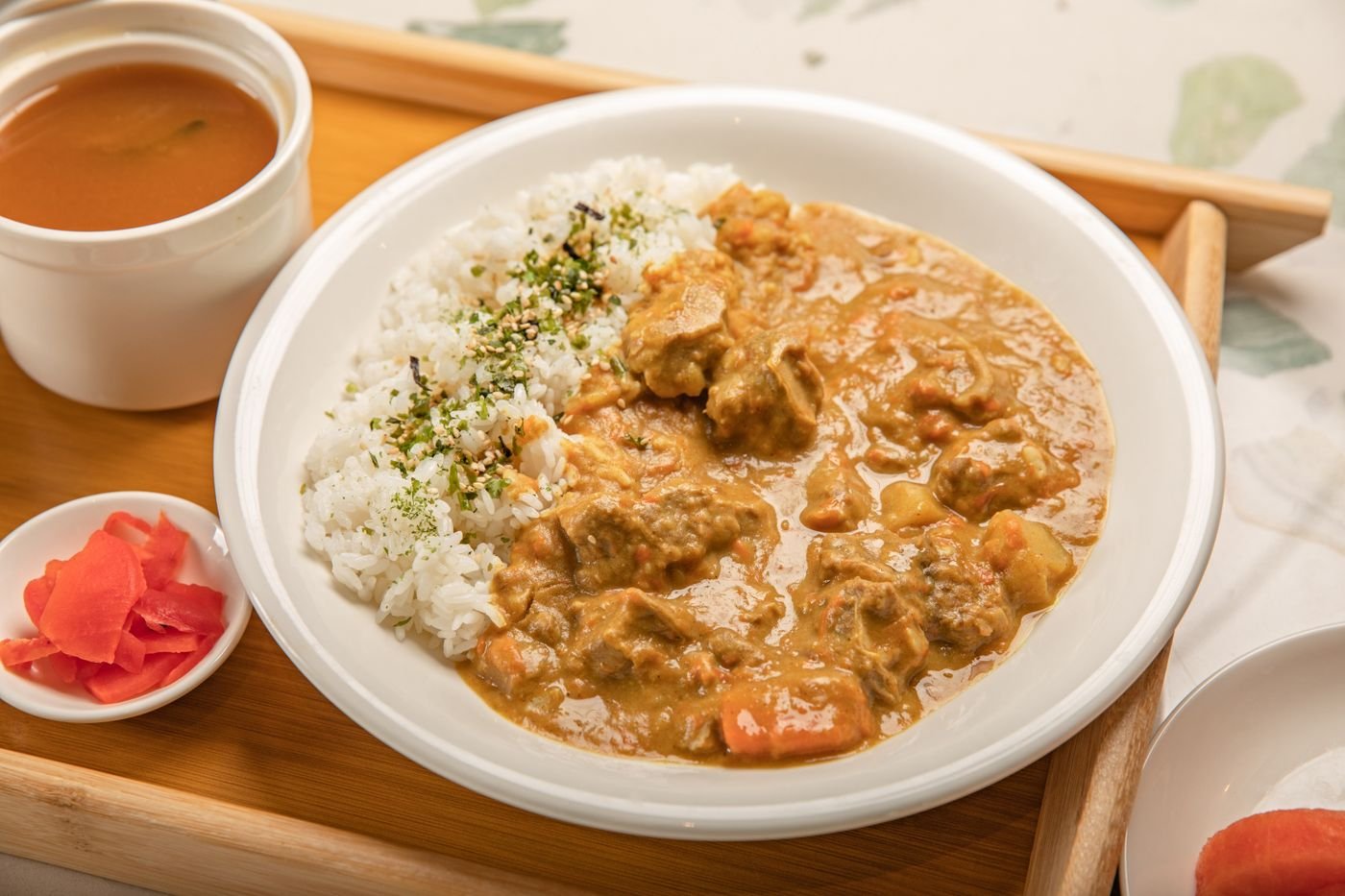 Japanese Chicken Curry Rice with Pickled Ginger