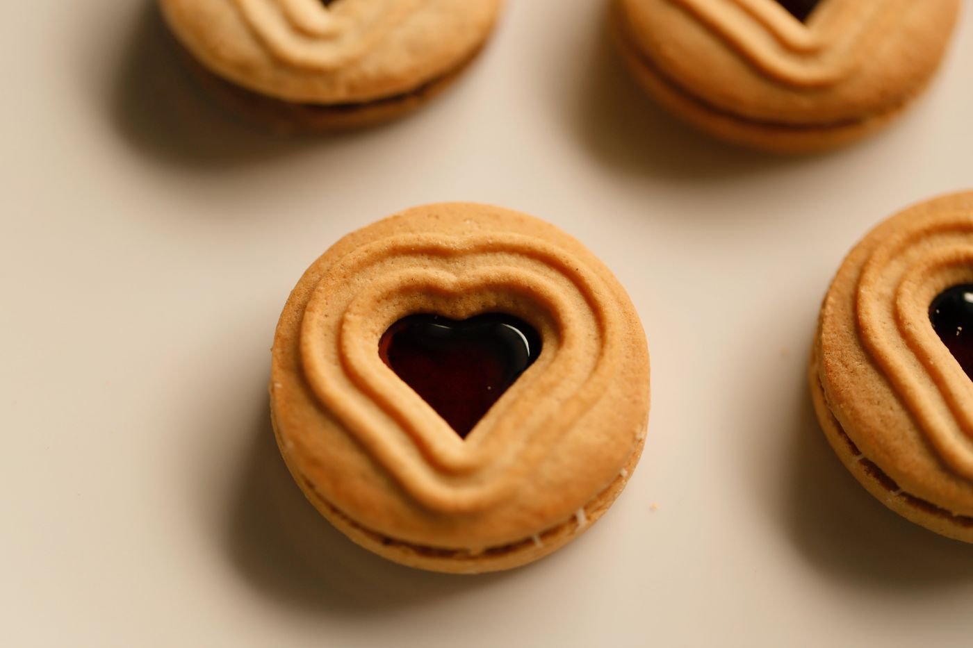 Jam Heart Sandwich Cookies