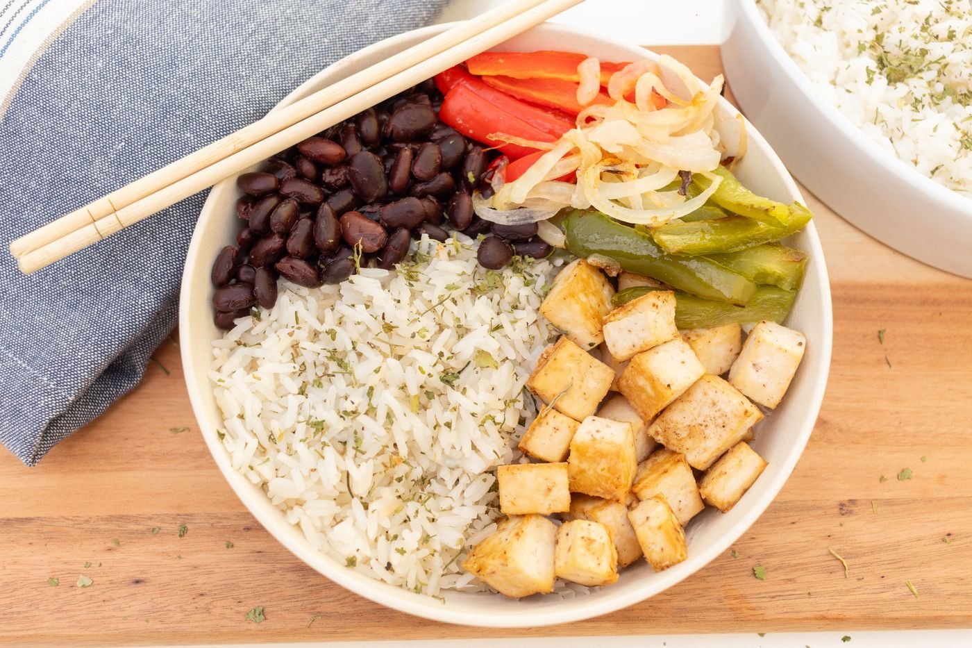 Fajita Tofu Burrito Bowl