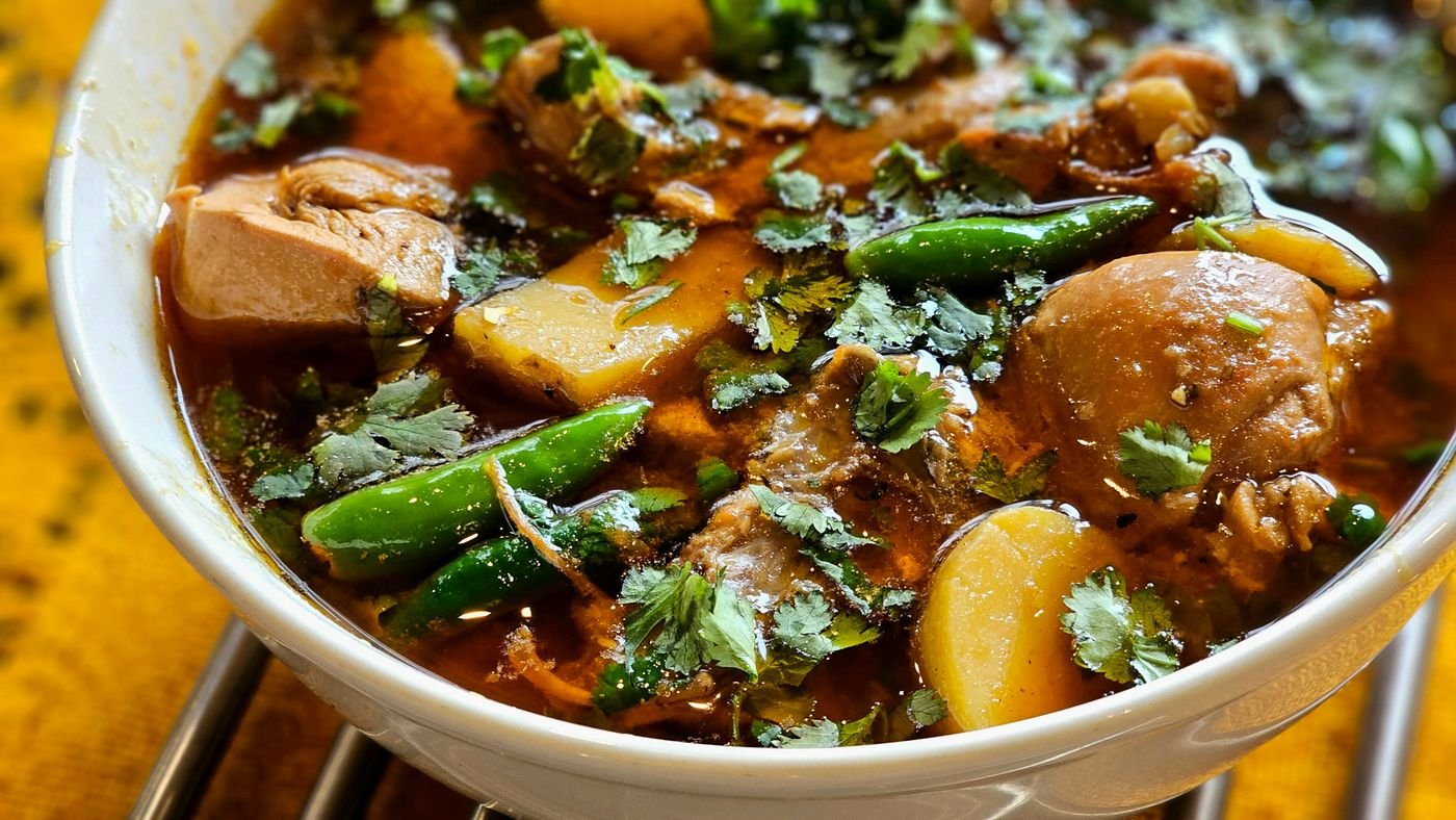Chicken and Potato Shorba with Green Chilies