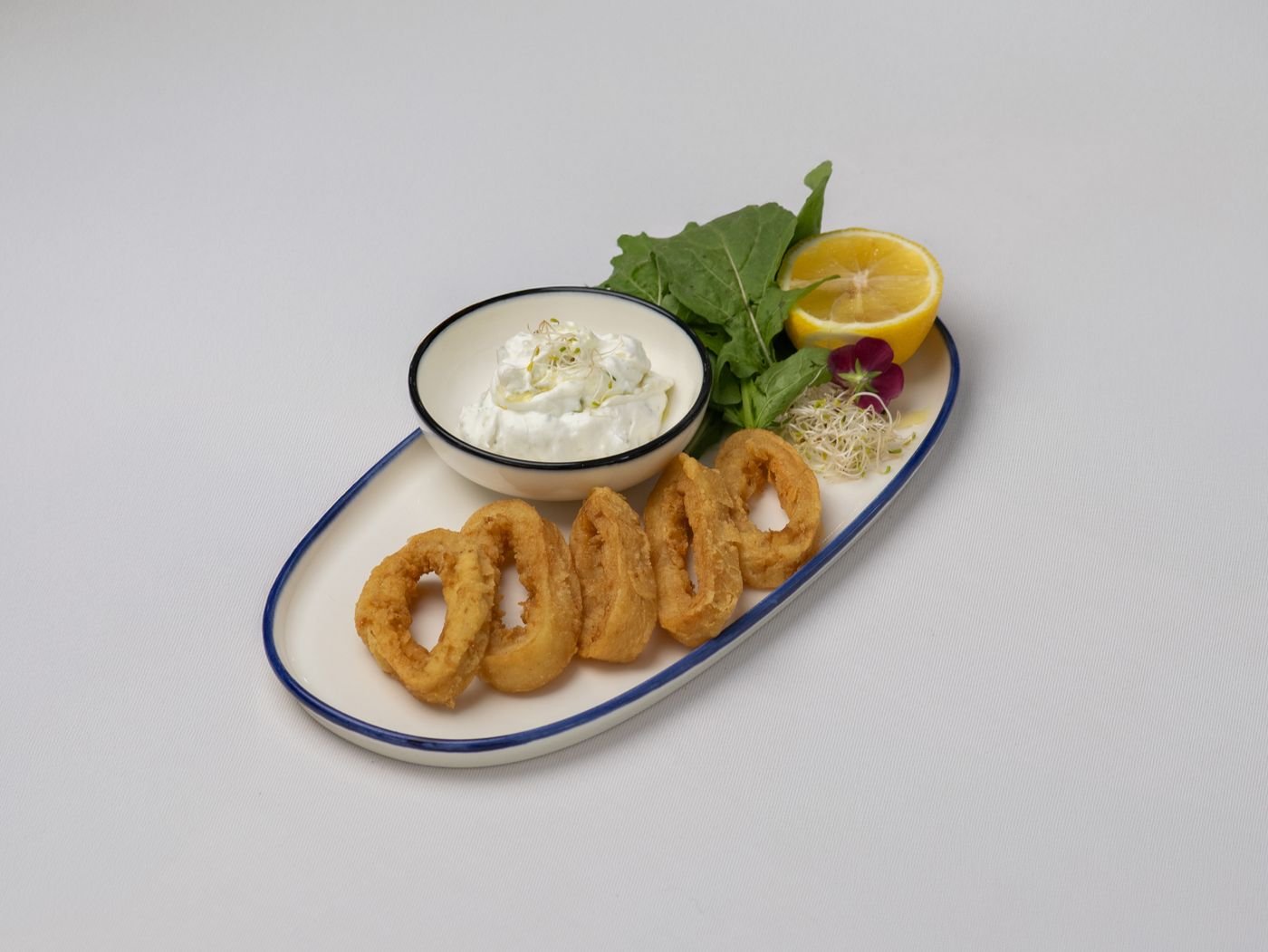 Fried Calamari with Lemon Yogurt Dip