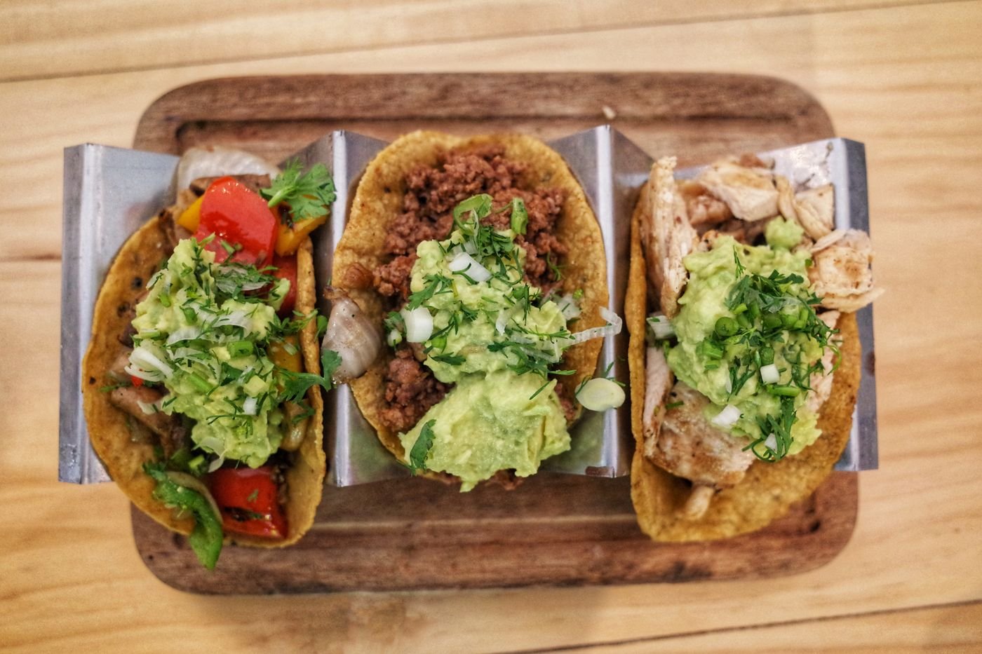 Taqueria Trio: Picadillo, Chicken and Veggie