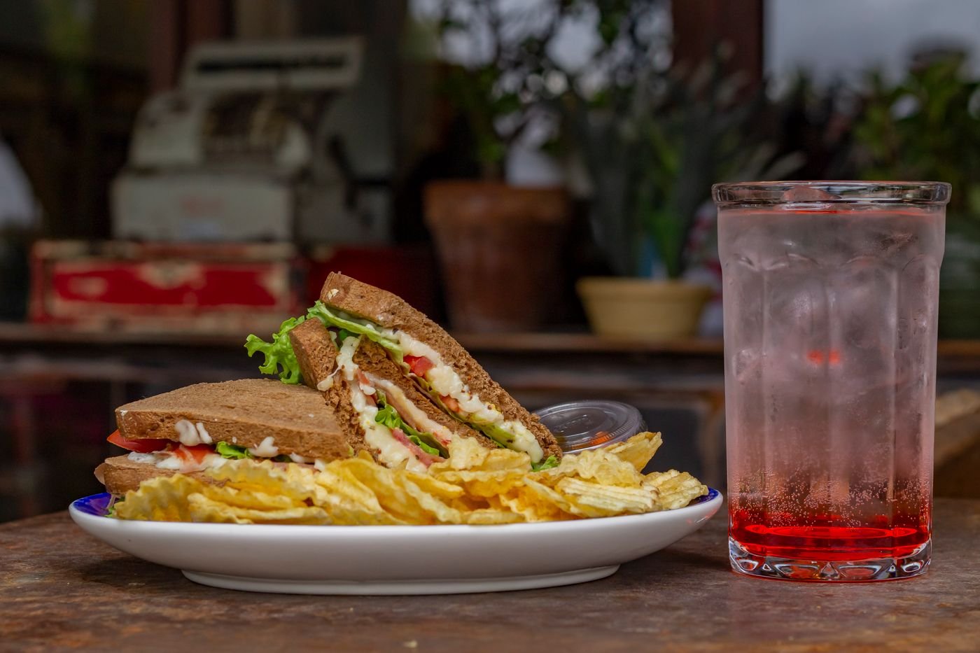 Wheat Toast Chicken Club with Kettle Chips