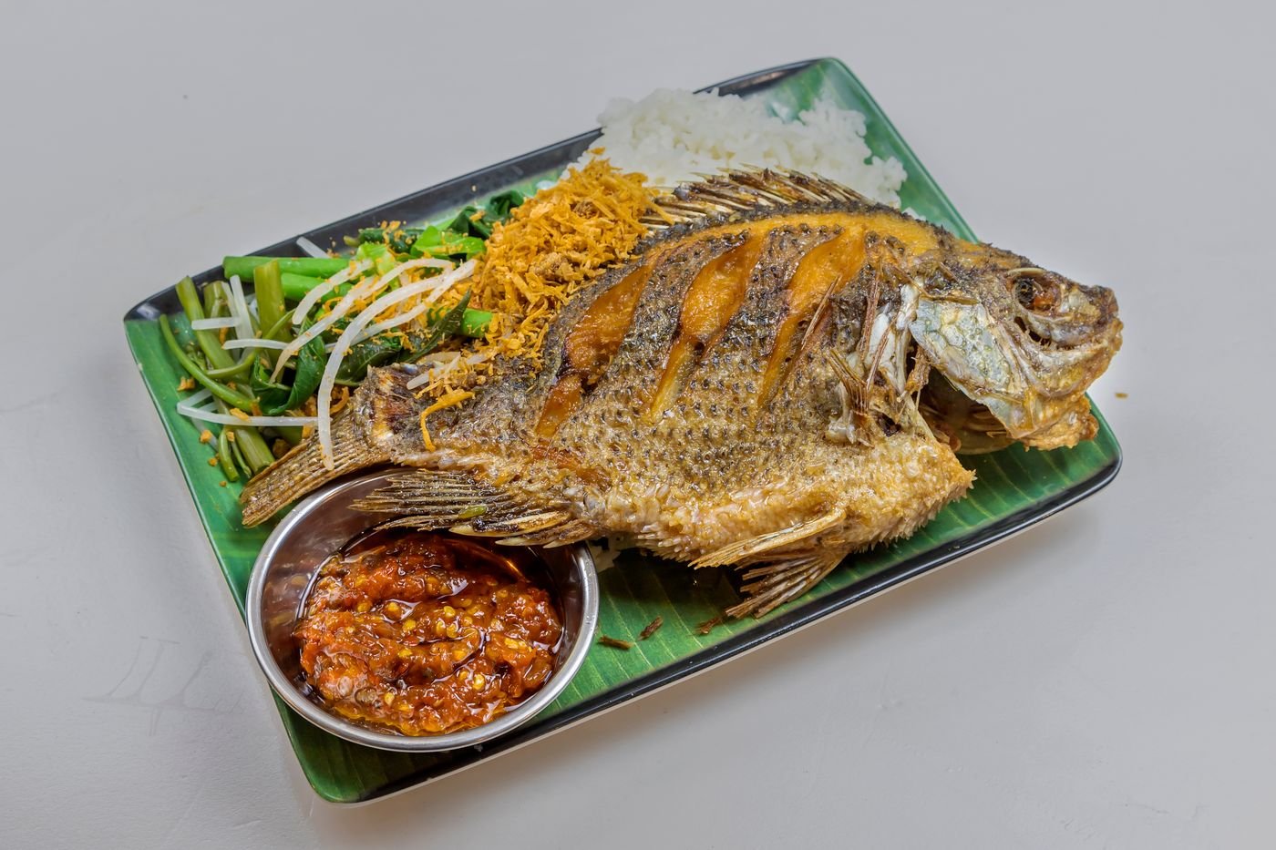 Crispy Fried Tilapia with Nam Prik Dipping Sauce
