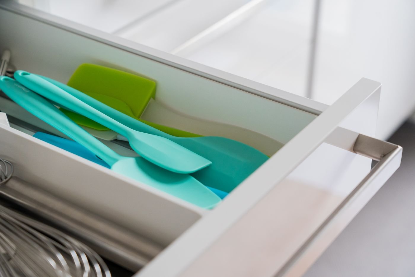 Aqua Silicone Spatula and Scraper Set
