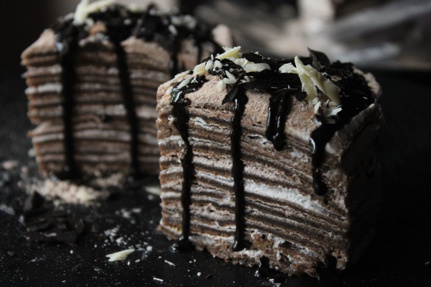 Chocolate Mille Crepe Cake