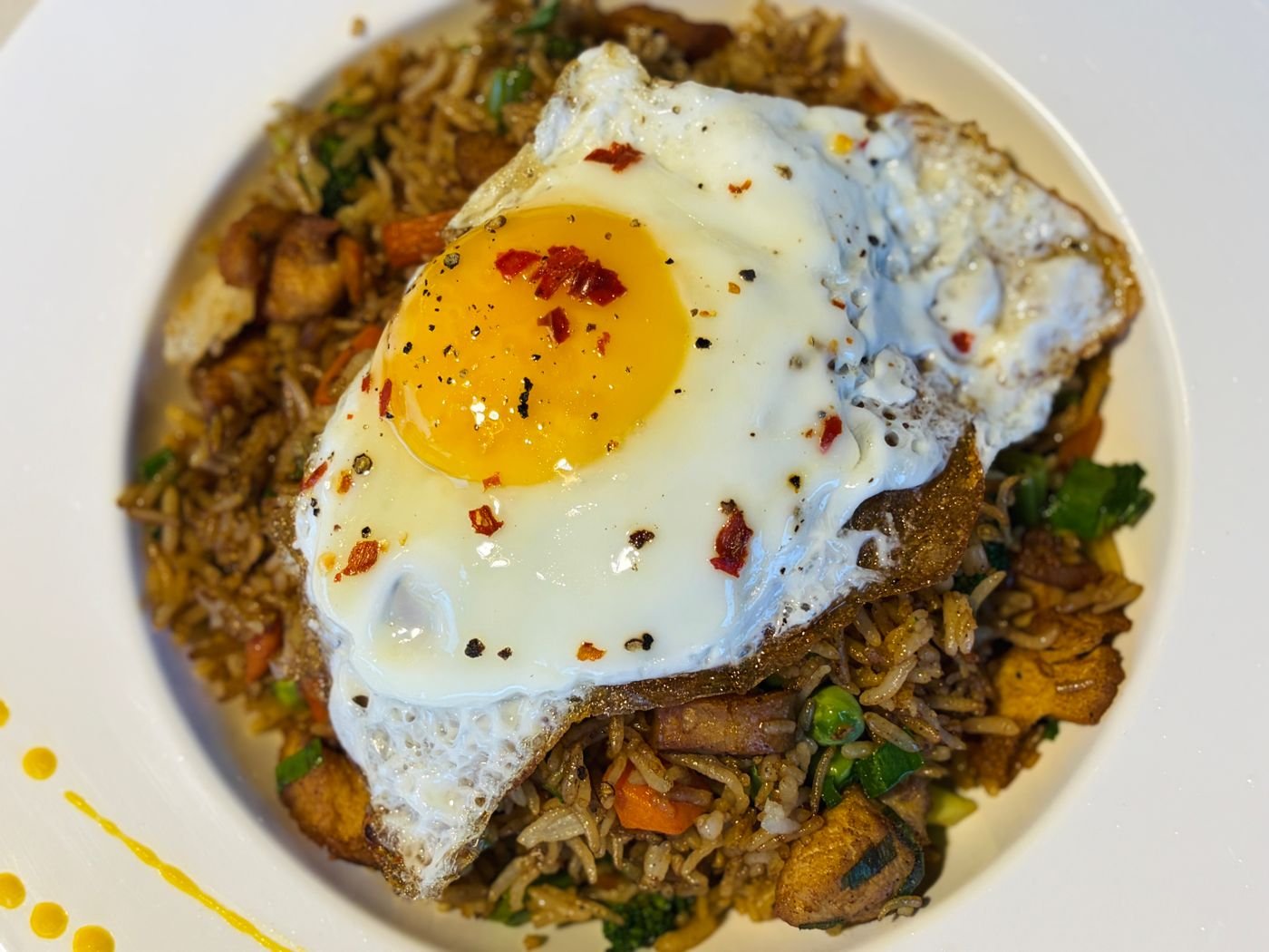 Nasi Goreng with Mushrooms and Crispy Fried Egg