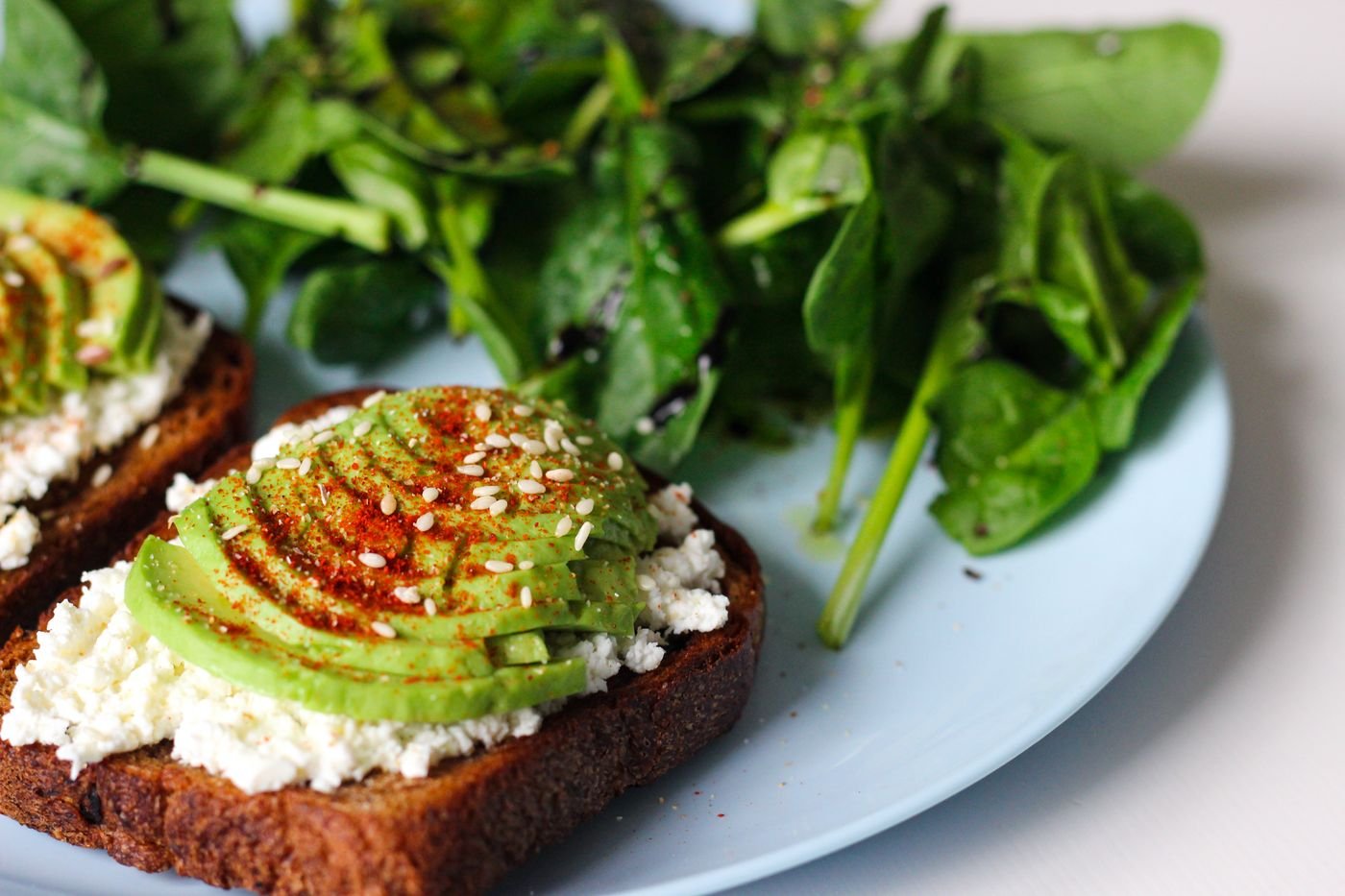 Avocado Toast with Cottage Cheese, Sesame and Chili