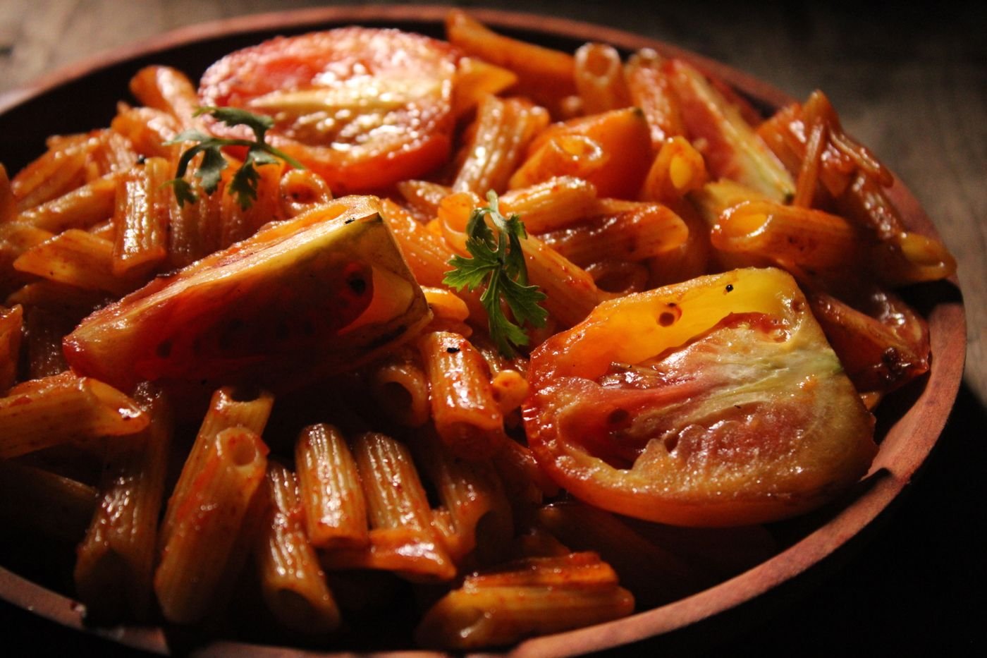 Penne with Slow-Roasted Tomatoes and Parsley