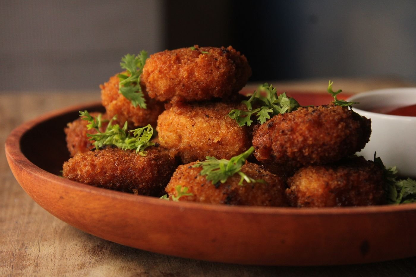 Golden Chicken and Potato Croquettes