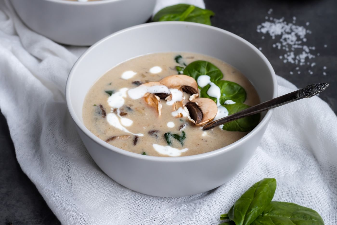 Creamy Mushroom and Spinach Soup
