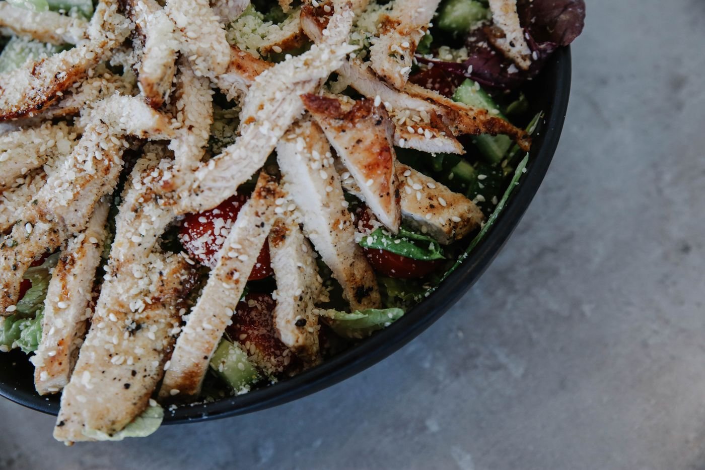Sesame-Crusted Chicken Salad with Soy Ginger Dressing