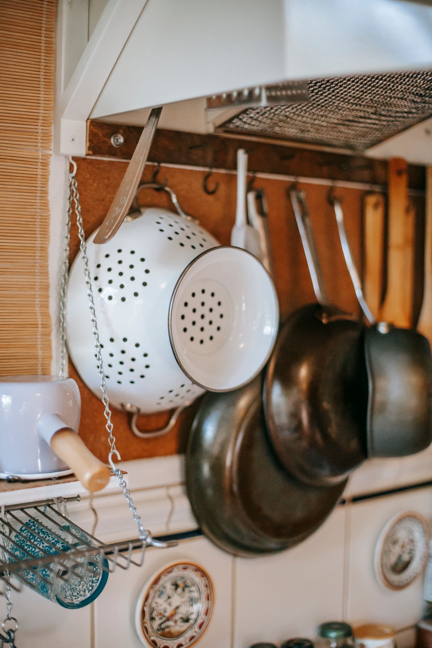 White Enamel Colander with Side Handles