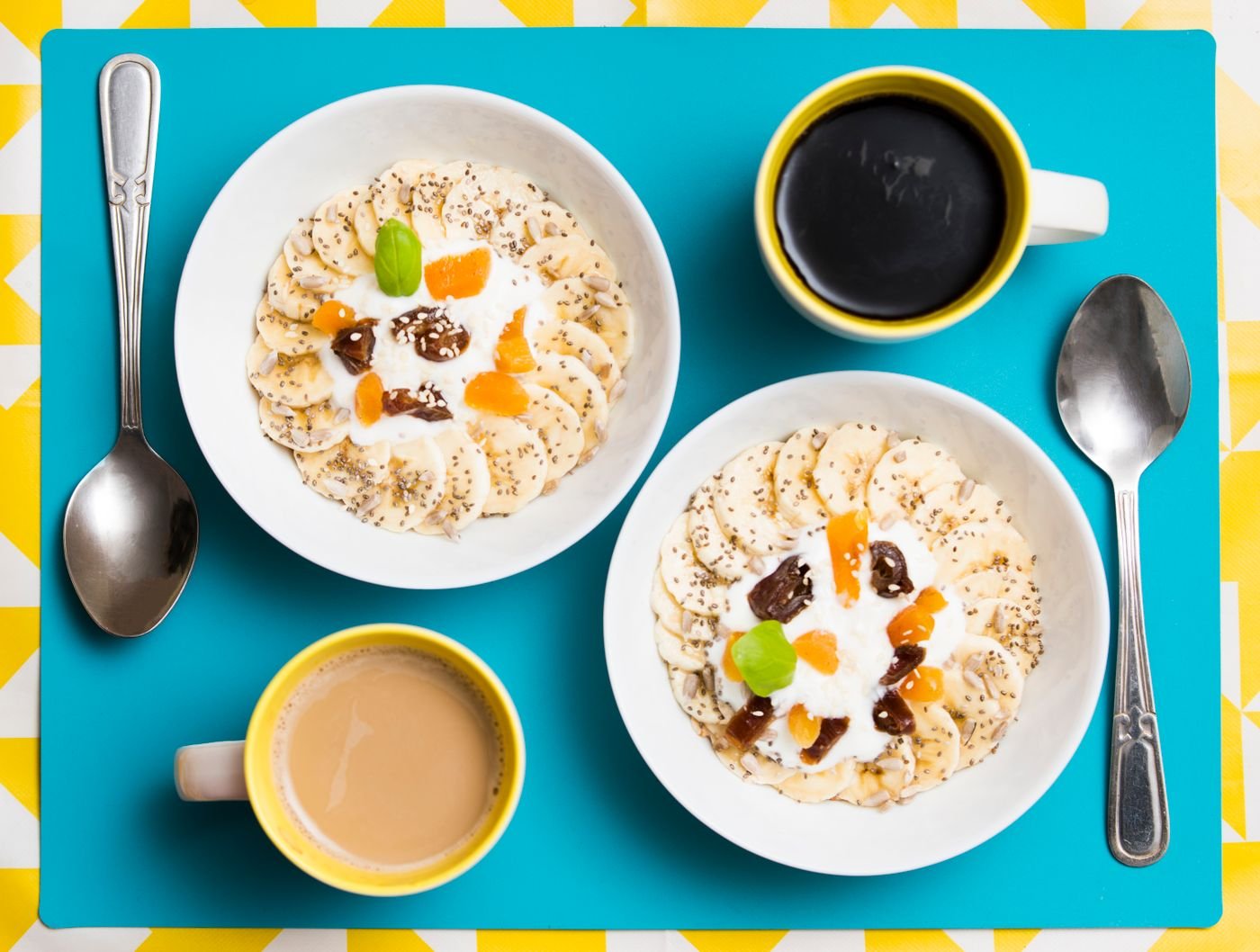 Banana-Topped Oatmeal with Dried Apricots and Prunes