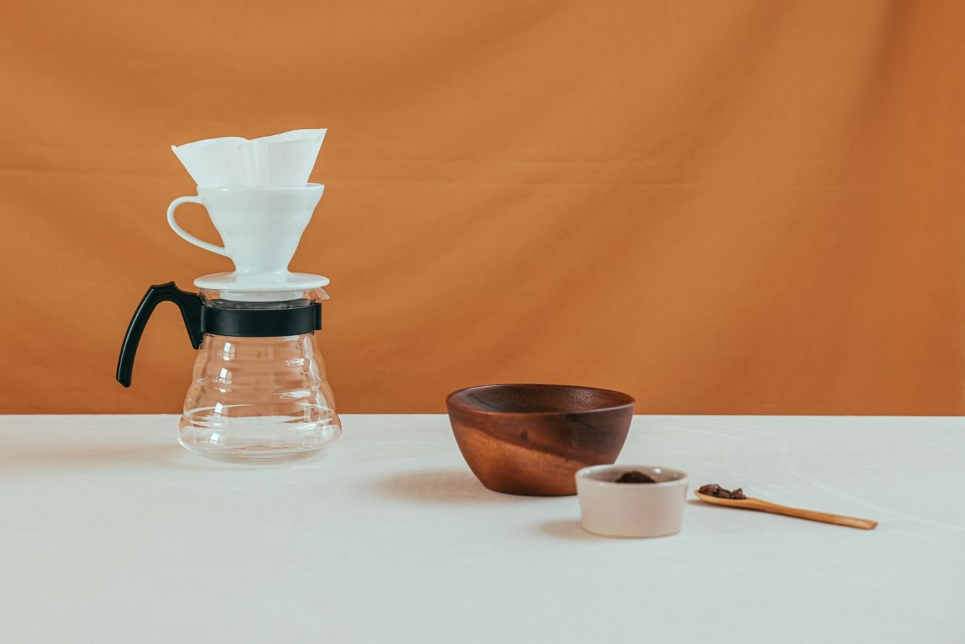 White Ceramic Dripper with Glass Server