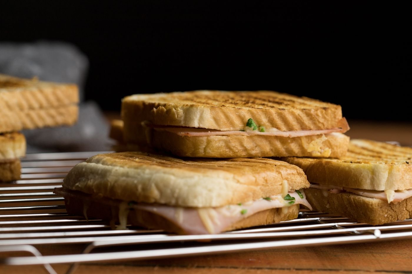 Ham, Gruyere and Chive Toasties