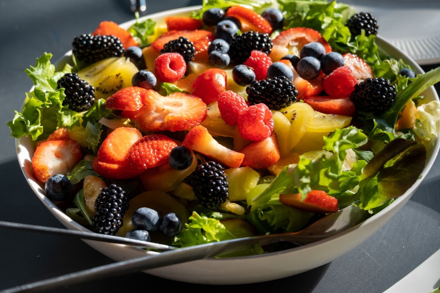 Mixed Berry and Golden Kiwi Salad with Poppy Seed Dressing