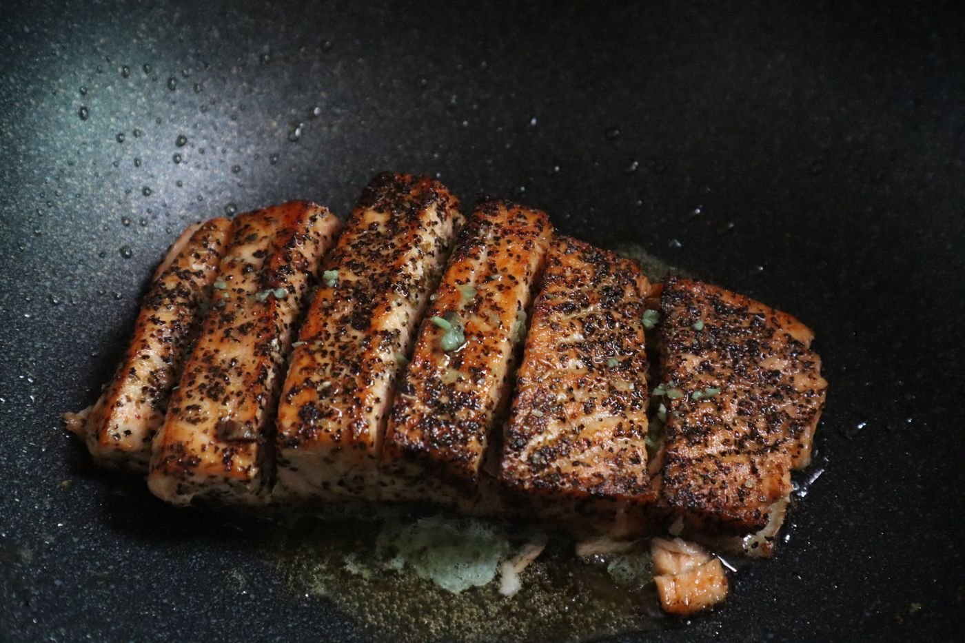 Cracked Pepper Pan-Seared Salmon
