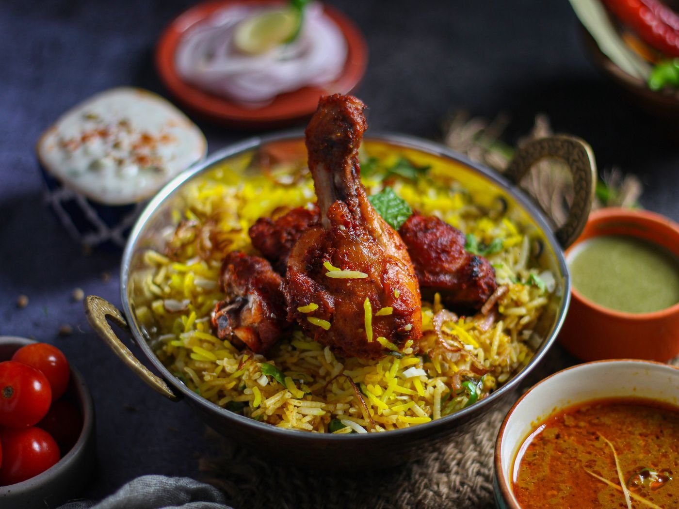 Tandoori Chicken Leg Biryani